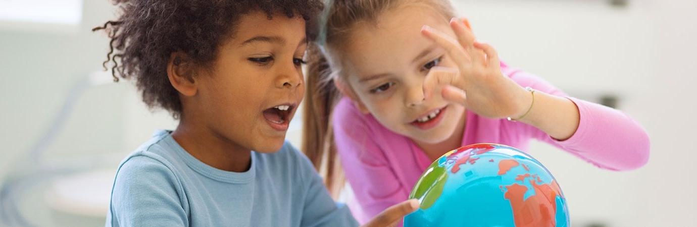 Two young children playing